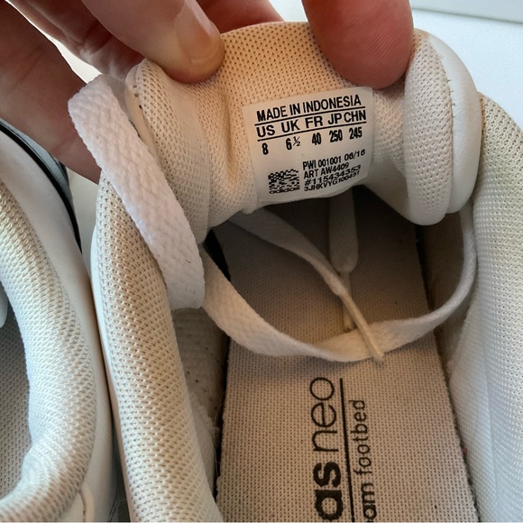 Adidas Women’s 8 Neo Baseline AW4409 Tennis Shoes White Black - Picture 10 of 10